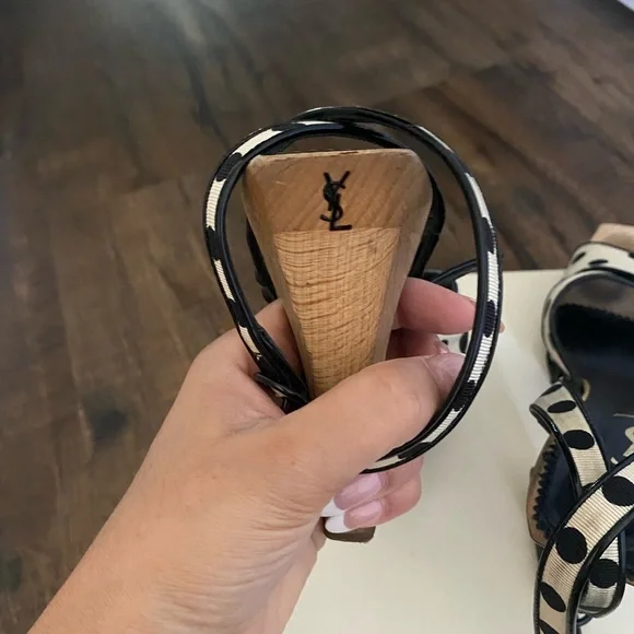 Vintage YSL polka dot sandals
